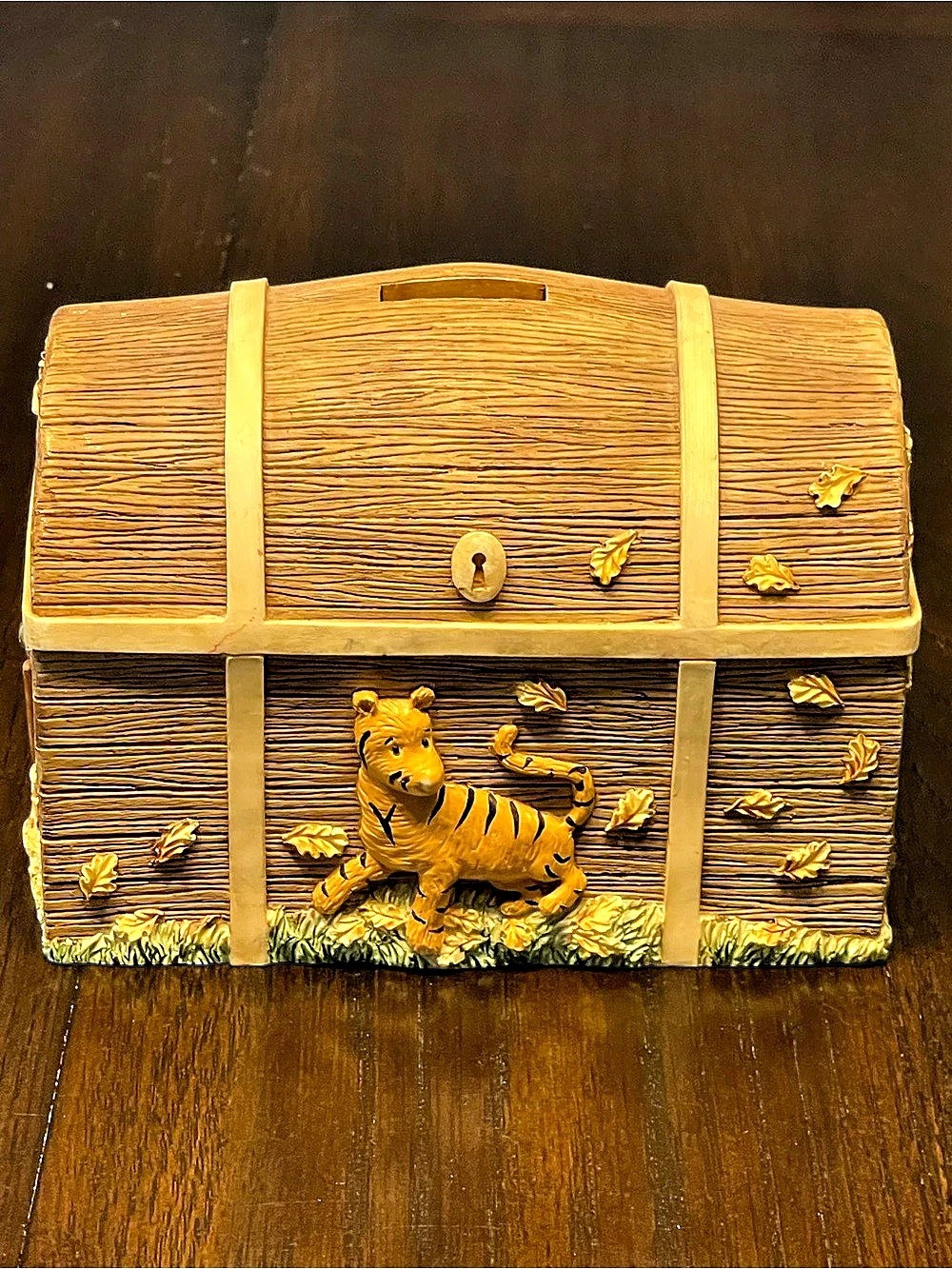 Disney Tigger Treasure Chest Coin Bank Brown & Gold